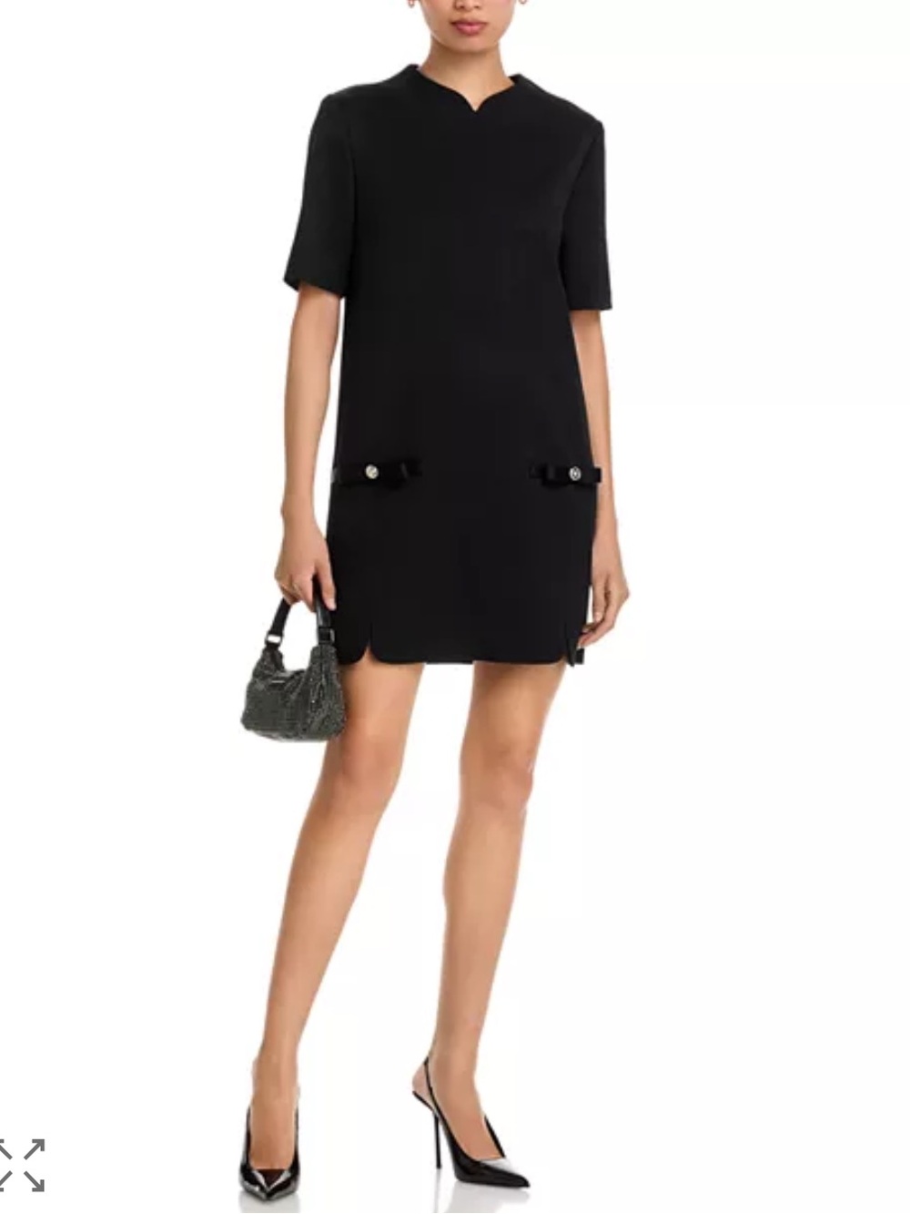 Versace Black Short-Sleeve Mini Shift Dress